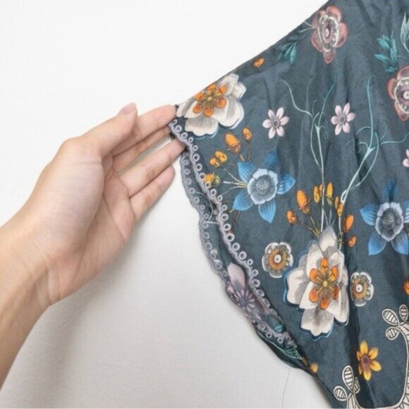 NWT Johnny Was Baize Silk Maxi Floral Dress S Multi Slip Vneck Smocked Slit - Picture 9 of 13